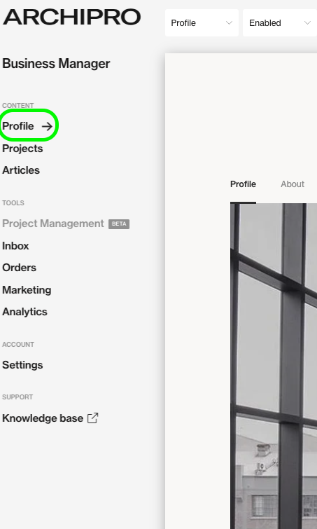 Setting up your ArchiPro Profile