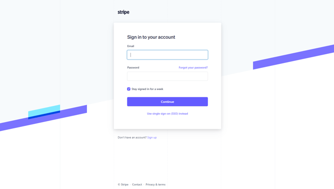 stripe log in